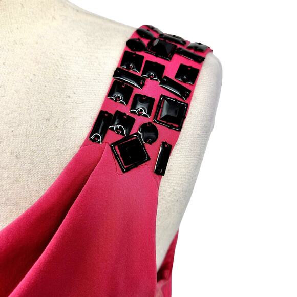 Tibi Silk Drape Front Backless Mini Dress Pink - Picture 2 of 7